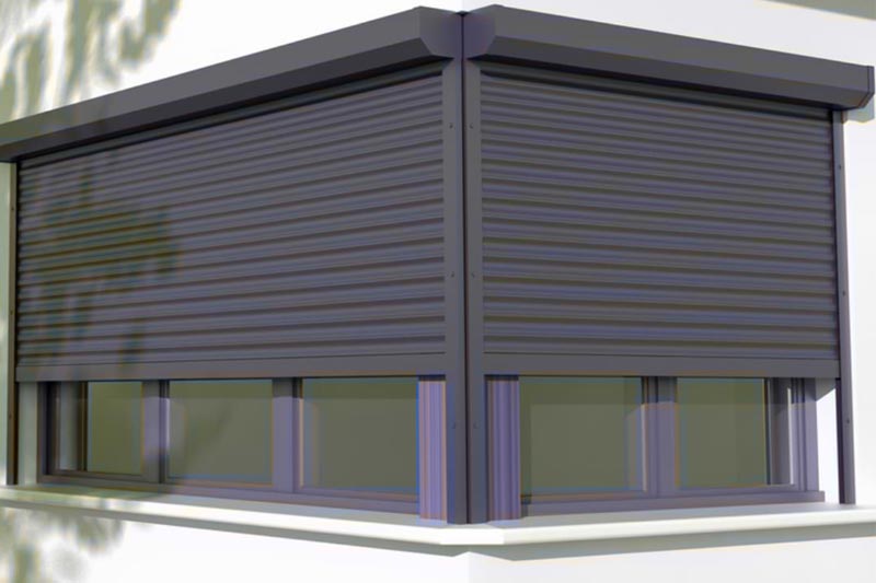 Row of garage roller shutter doors for wider openings