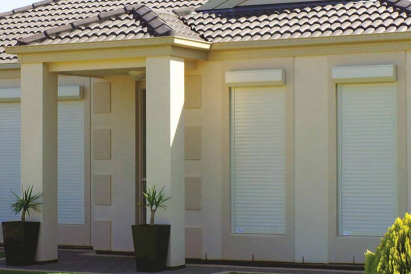 Battery roller shutters Sydney modern home